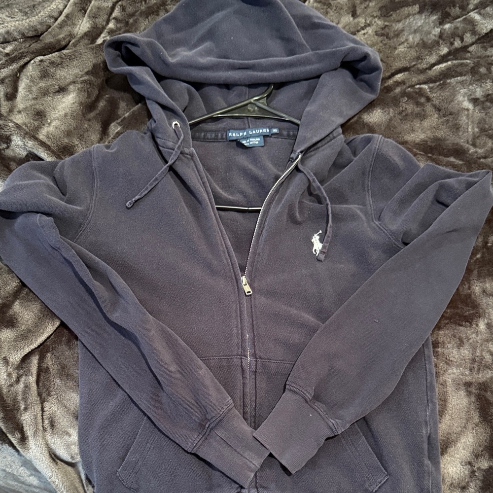 Ralph Lauren Dark Blue Zip-Up Hoodie - Picture 3 of 3